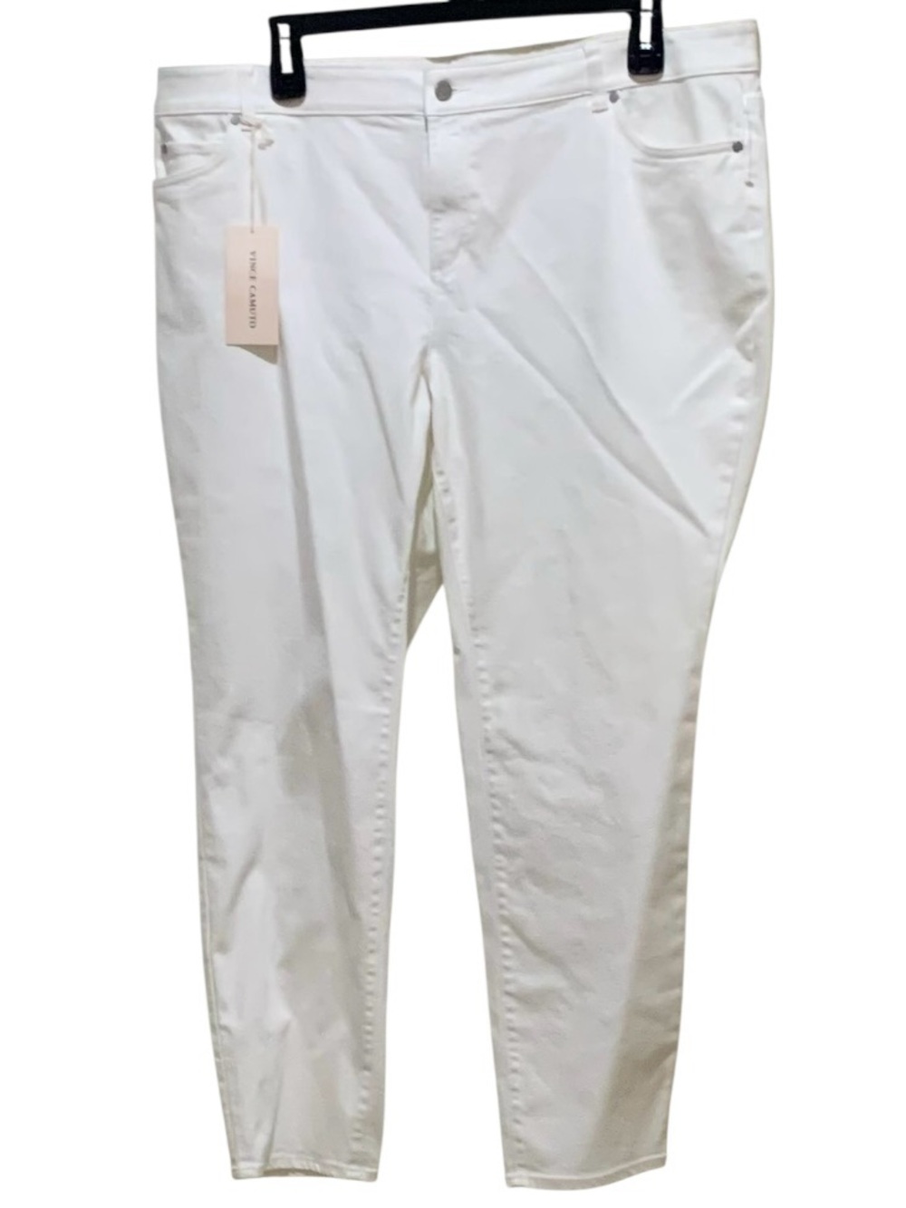 Vince Camuto Plus Size Skinny Jeans Women's 22W Ultra White High Rise Belt Loops